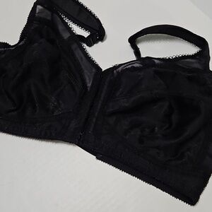 Playtex Black Wirefree Lace-Edge Support Front Closure Bra Size 40D